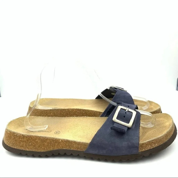 Eddie Bauer sandals size 11 navy blue suede slides - Picture 1 of 11